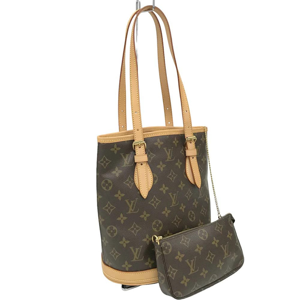 Louis Vuitton Bucket Tote Bag Handbag Monogram Brown